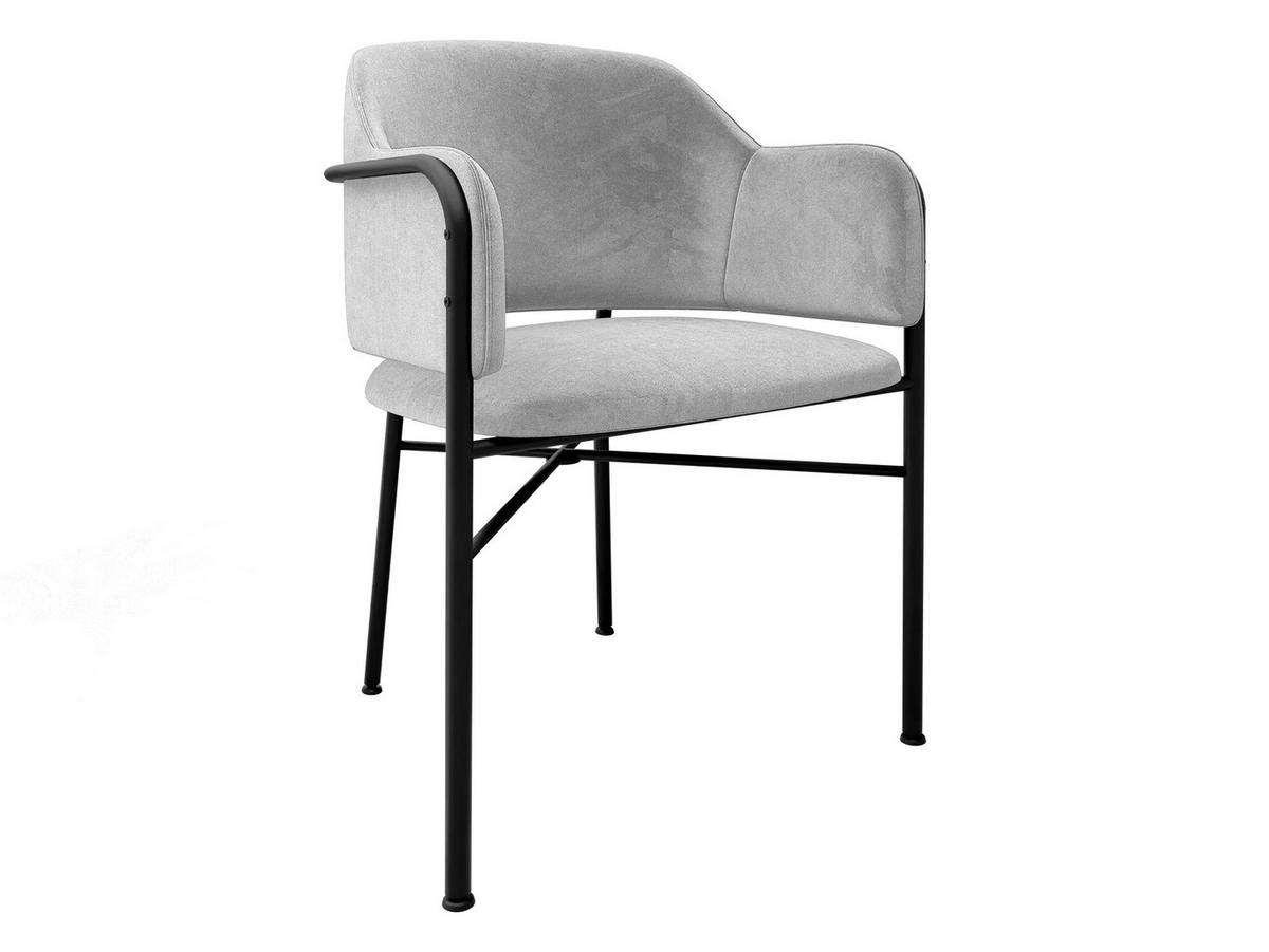 POLSTERSTUHL Delivio - Hellgrau/Schwarz, Textil/Metall (56/79/55cm) - MIRJAN24