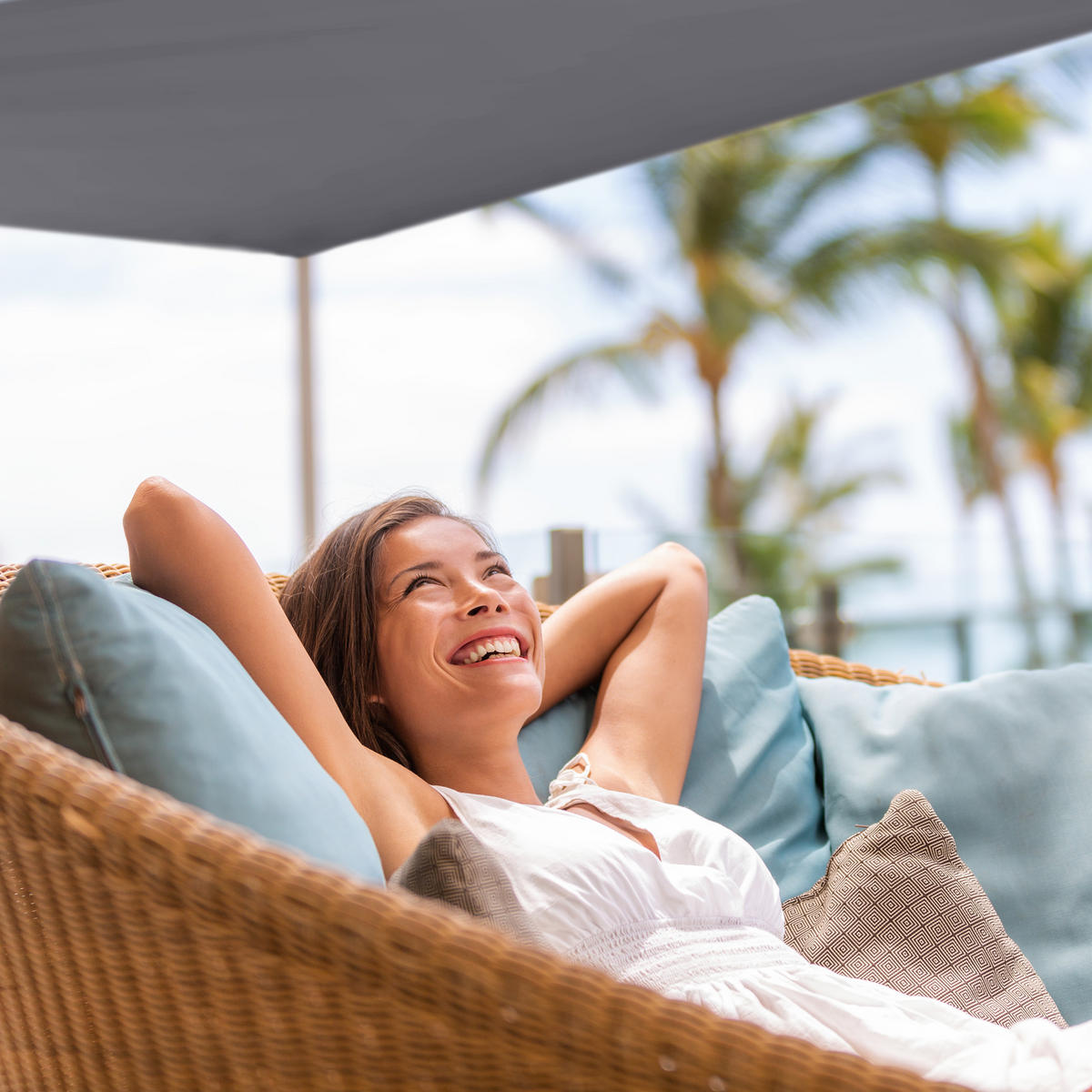 SONNENSEGEL - Grau, Textil/Metall (300/200cm) - Relaxdays