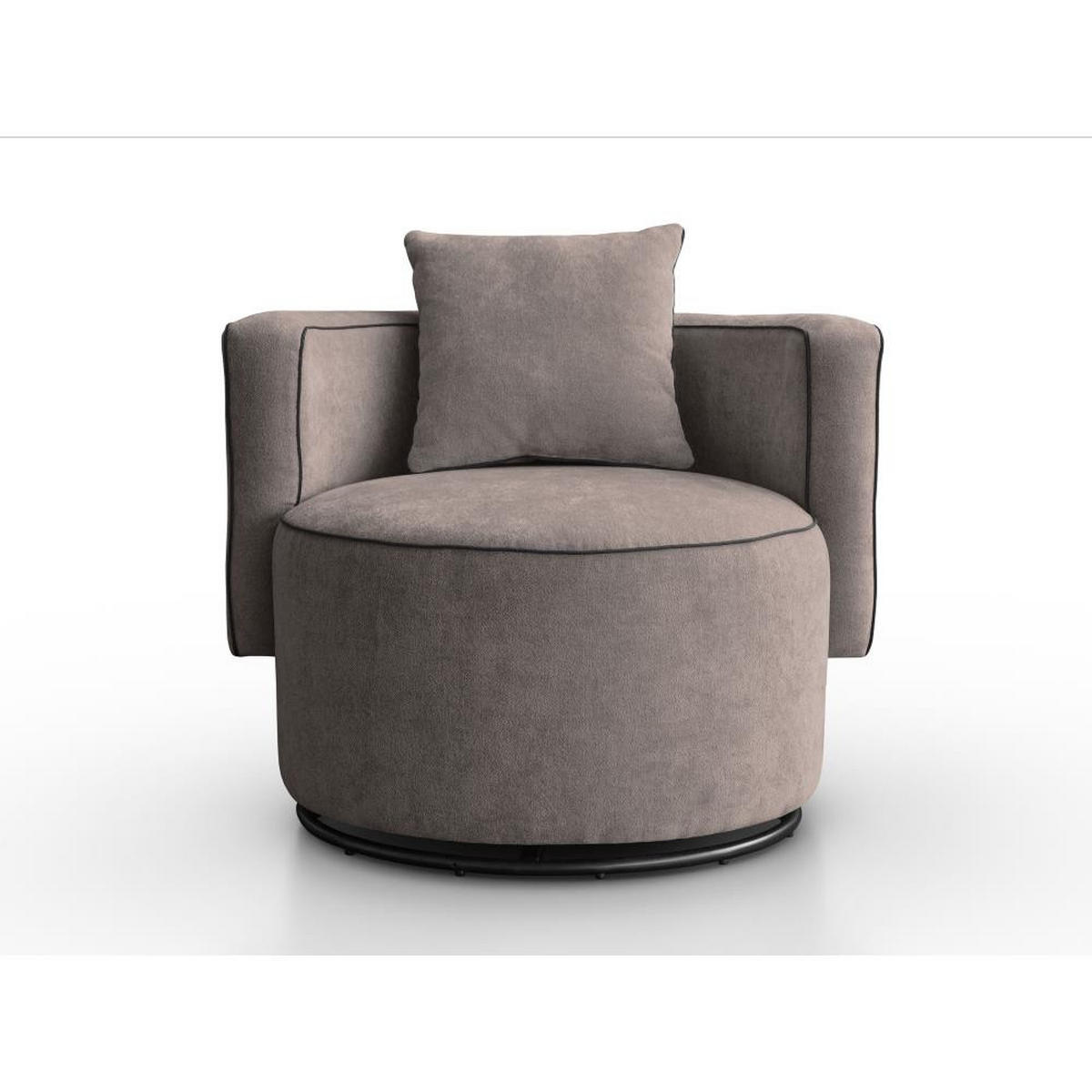 DREHSESSEL Dolce braun velour - Schwarz/Braun, Textil (90/83/90cm) - Beautysofa