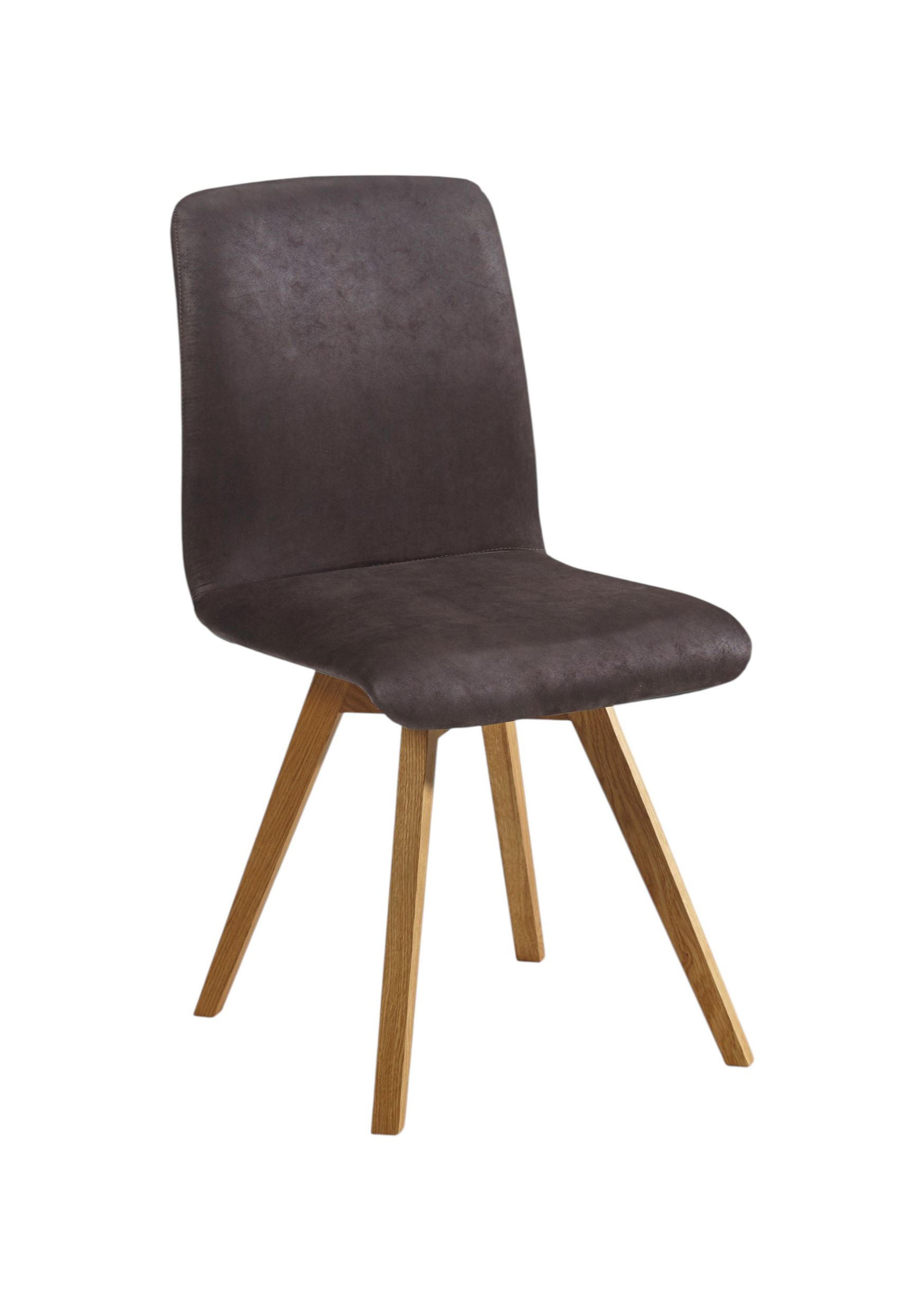 ESSZIMMERSTUHL 2er-Set Delfi 5 Wildeiche Massiv/Microfaser Braun - Braun, Holz (46/92/56cm) - 58aufmkessel