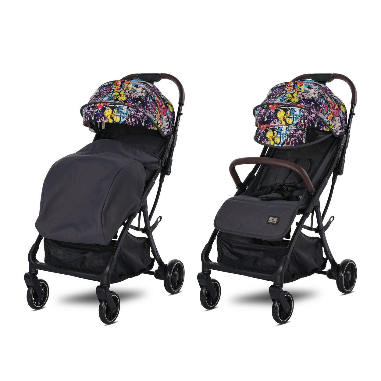 BUGGY Minori faltbar bunt PU-Räder Getränkehalter Fußabdeckung - Multicolor, Metall (75/50/102cm) - Lorelli