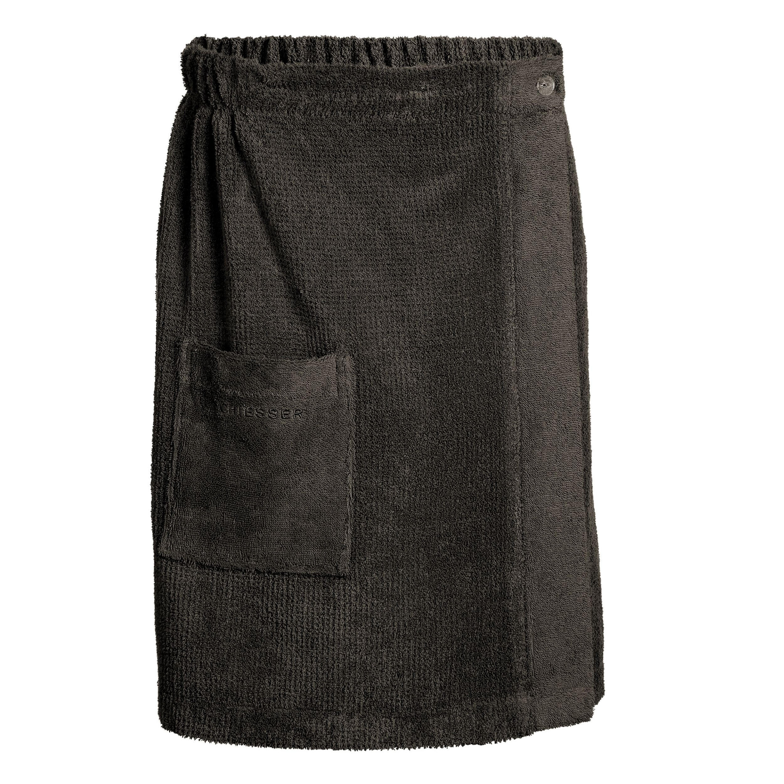 SAUNAKILT Turin Herren - 46-54 - Dunkelgrau - Dunkelgrau, Textil (55/150cm) - SCHIESSER