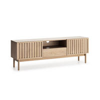 LOWBOARD Santarco 2T 1S Eiche Cremona 159/53/37 cm mit offener Ablage und Kabeldurchlass - Eichefarben, Holz/Holzwerkstoff (159/53/37cm) - AX Living