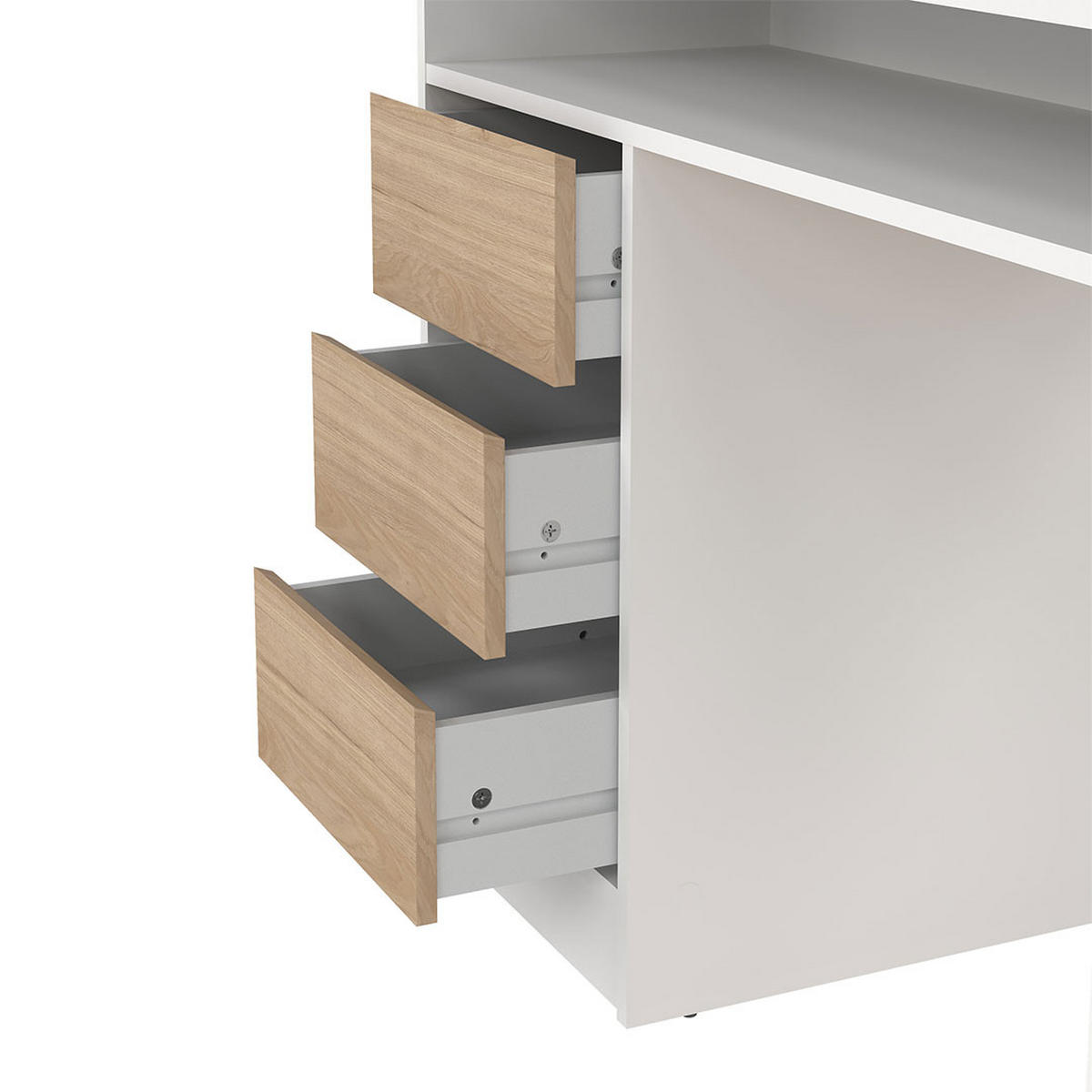 SCHREIBTISCH, FunctionPlus, Weiß, Holzwerkstoff, 126 x 55 x 76 cm - Weiß, Holzwerkstoff (55/126/76cm) - ebuy24