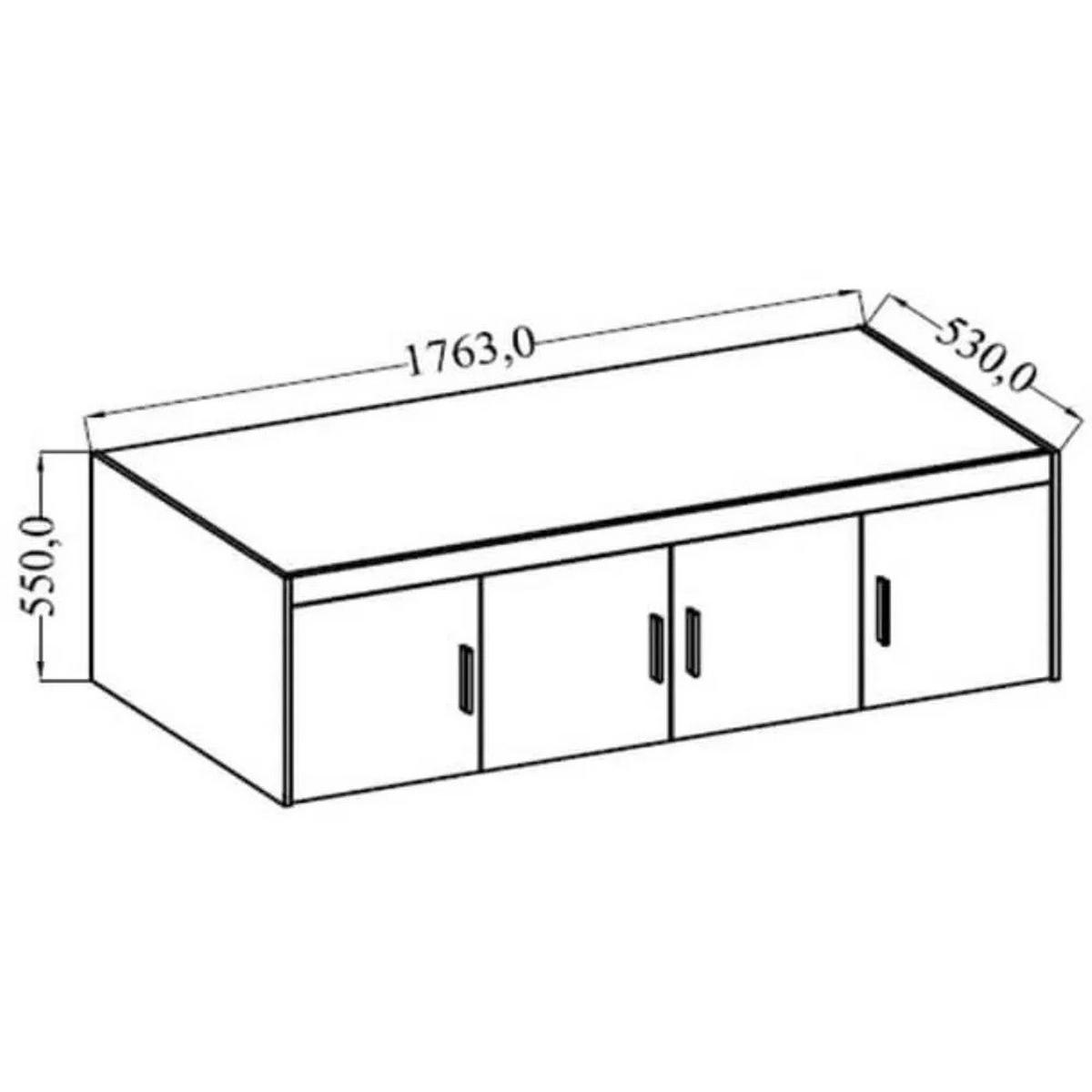 DREHTÜRENSCHRANK Elena mit 4 Türen und 2 Schubladen, mit Aufsatz Sonoma Eiche - Sonoma Eiche, Holzwerkstoff (176/245/53cm) - Beautysofa