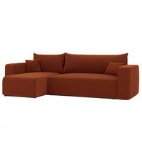 ECKSOFA Luna Mit Schlaffunktion - Rotbraun, Holzwerkstoff/Textil (248/145cm) - Fun Möbel