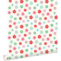 TAPETE Blumenmuster 53 cm x 10.05 m - Grün, Papier (53/0.1cm) - ESTAhome
