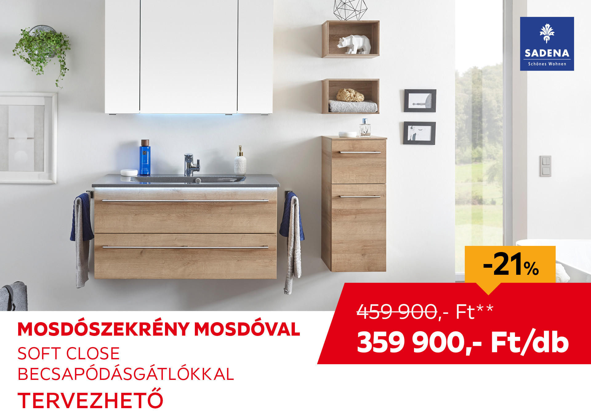 MOSDÓSZEKRÉNY MOSDÓVAL  Kiemelt termék 459900 Ft.- helyett 359900 Ft.-