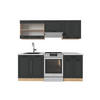 KÜCHENZEILE R-Line Anthrazit Landhaus/Goldkraft Eiche 200 cm , AP Marmor - Honigeiche/Anthrazit, Holzwerkstoff (200/81.6/60cm) - Vicco