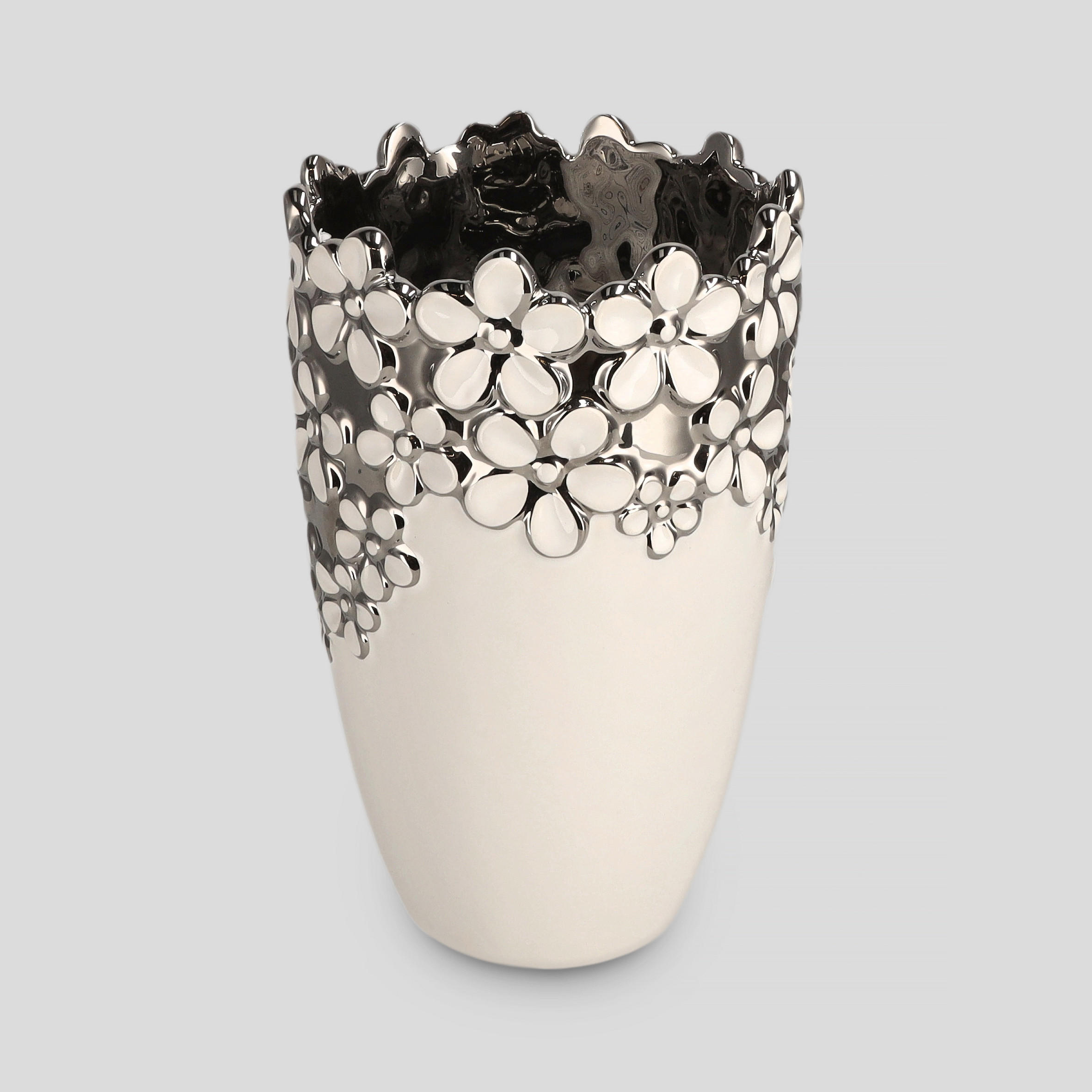 Thumbnail - home&you Vase, Weiß, Stein, 21 cm, Dekoration, Vasen, Keramikvasen