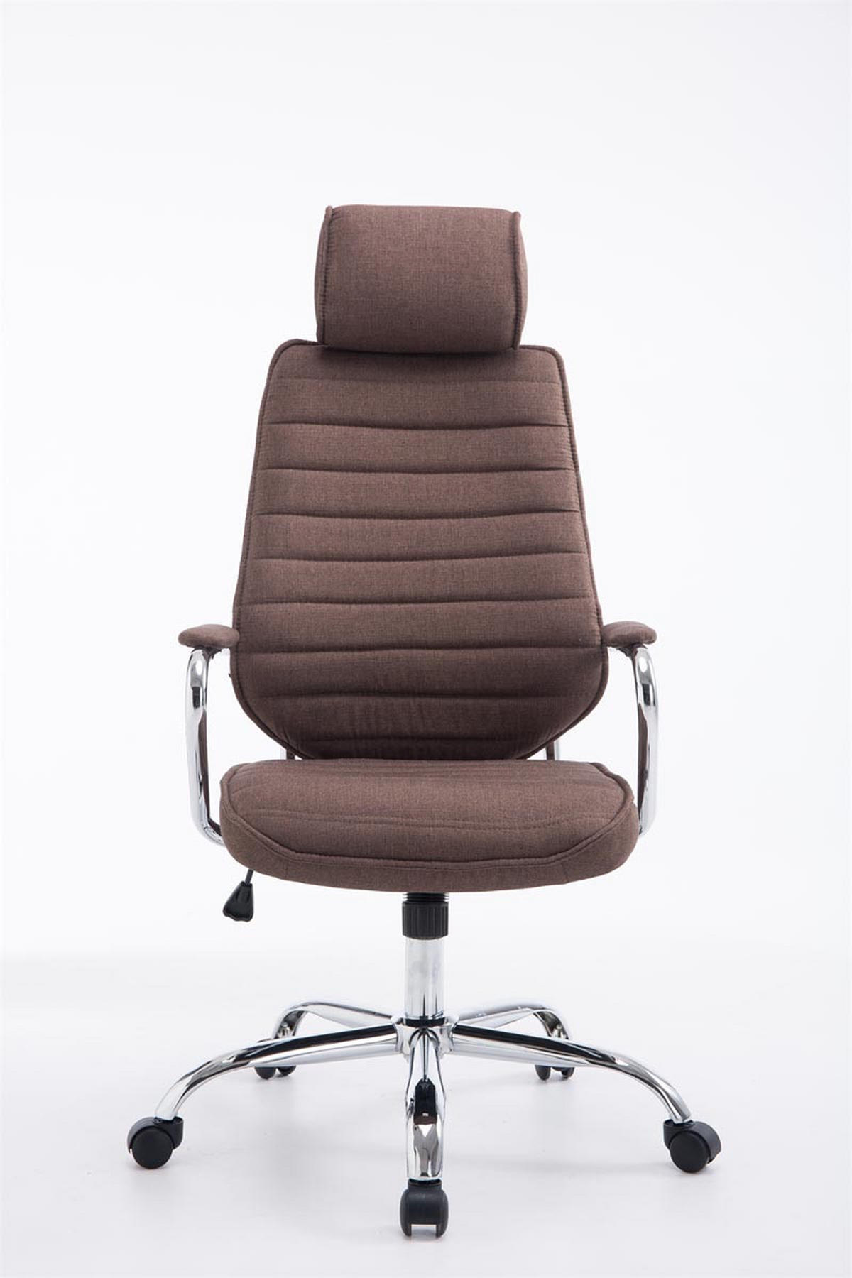 CHEFSESSEL Stoff braun - Chromfarben/Braun, Textil/Metall (60/117/67cm) - CLP