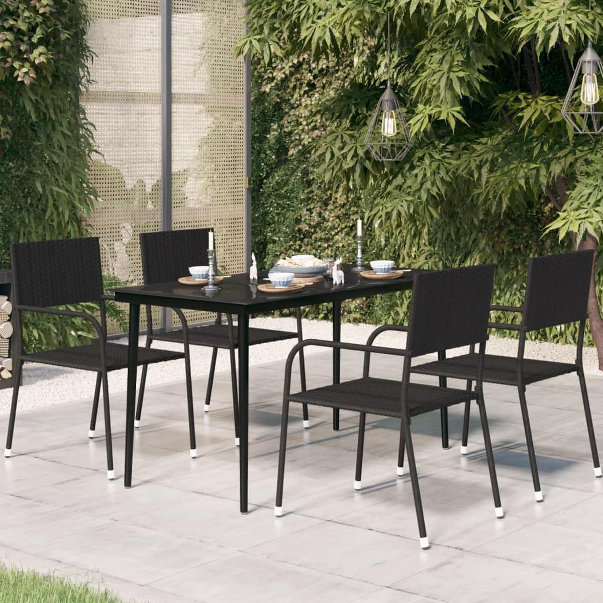 GARTENTISCH Tischrod 70/74/140 cm - Schwarz, Naturmaterialien (140/70/74cm) - ZMH