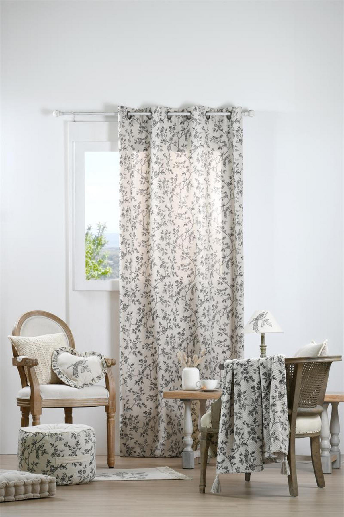 FENSTERVORHANG Leinen-Effekt Rita 135/260 cm - Weiß, Naturmaterialien (140/260cm)