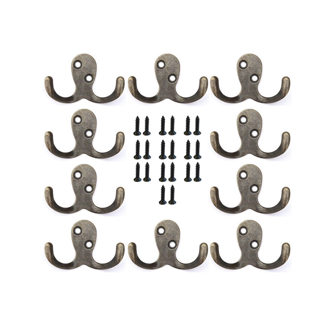 WANDHAKEN 10x 4,2 cm aus Metall Messingfarben 793827 - Messingfarben, Metall (6.8/4.2/2.2cm) - DanDiBo