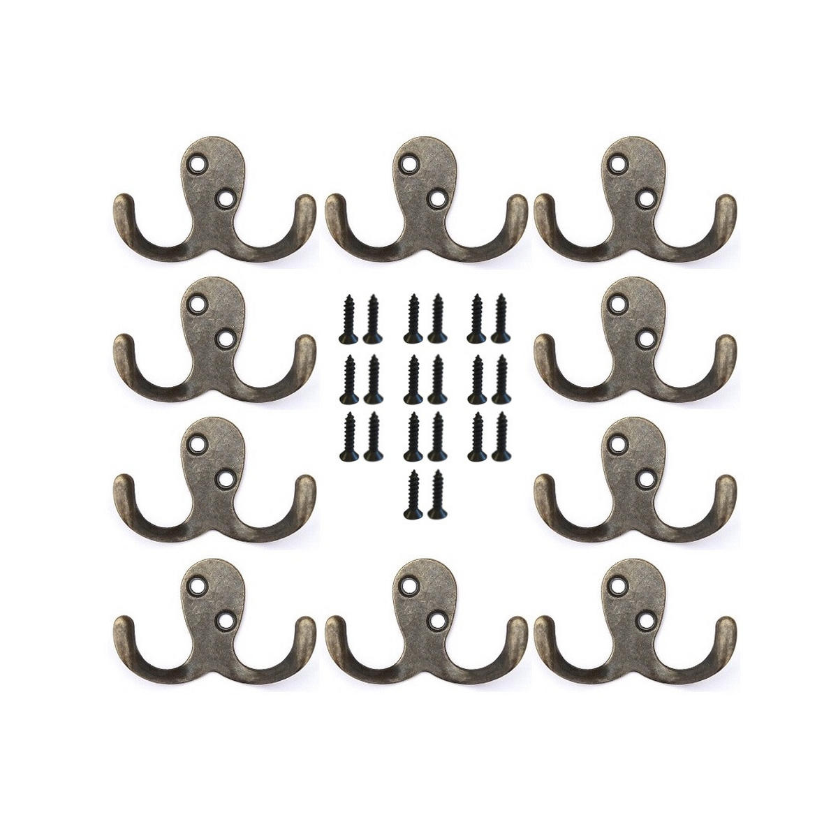 WANDHAKEN 10x 4,2 cm aus Metall Messingfarben 793827 - Messingfarben, Metall (6.8/4.2/2.2cm) - DanDiBo