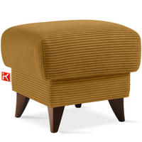 FUẞSTÜTZE GUSTAVO II, Gelb - Gelb/Braun, Holz/Holzwerkstoff (53/49/53cm) - KONSIMO®