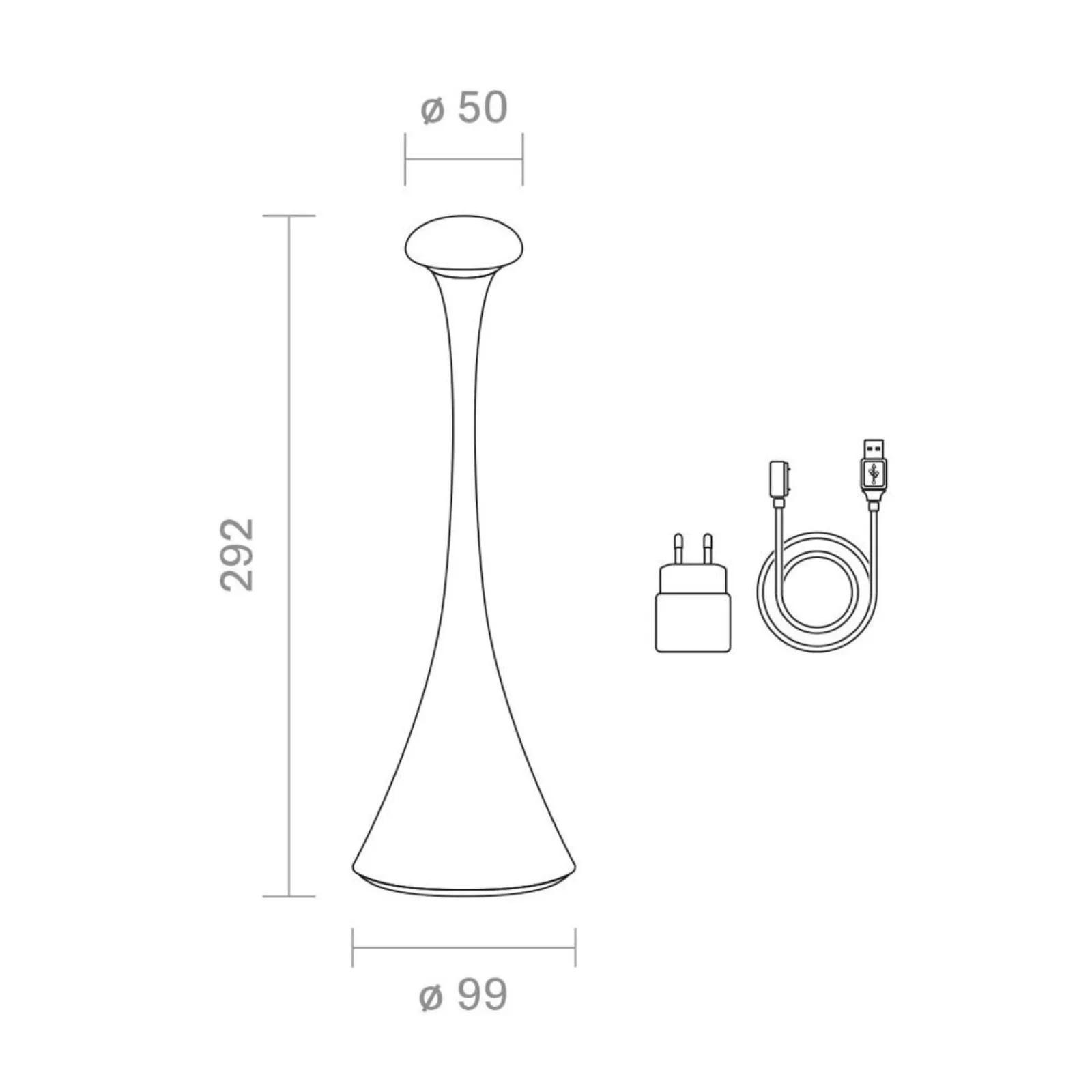 Thumbnail - Sigor Akkuleuchte, Beige, Metall, Rund, 4.95x29.2x4.95 cm, Lampen & Leuchten, Innenbeleuchtung, Tischlampen, Tischlampen
