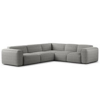 ECKSOFA mit Rundecke - Schwarz/Grau, Kunststoff/Textil (325/260cm) - home24