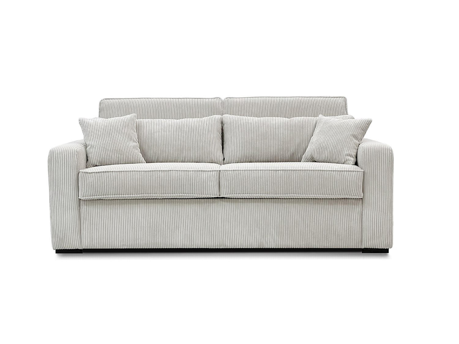 SCHLAFSOFA - 3 Personen - Samt, Stoff - Beige - - Beige, Textil (194/90/208cm) - Vente-Unique