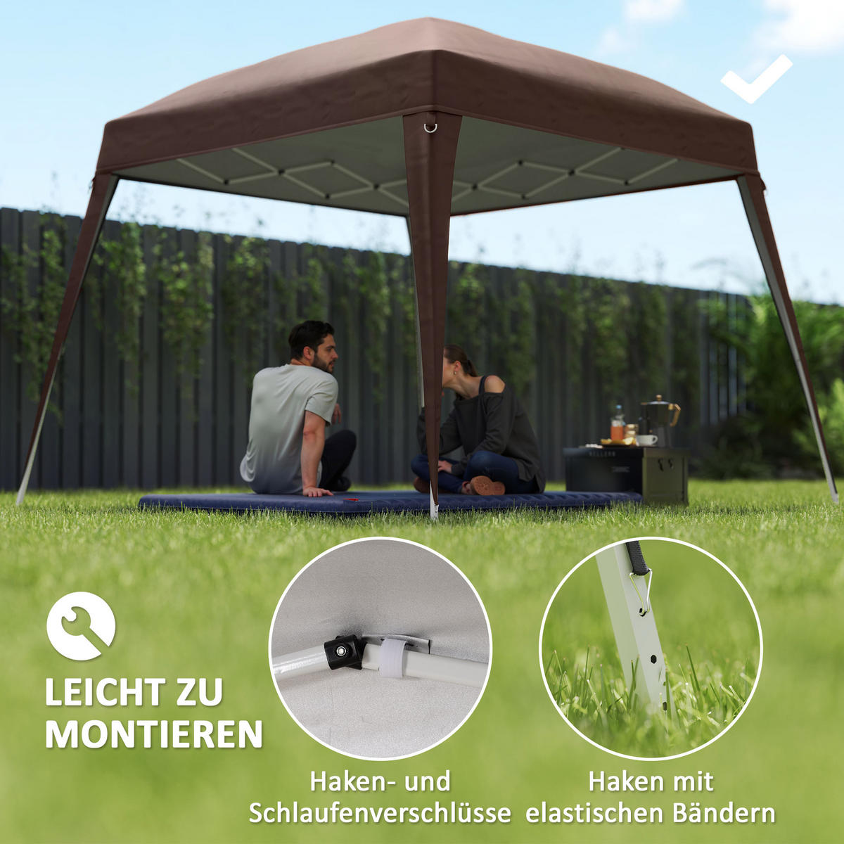 PAVILLON-ERSATZDACH, Ersatzplane für 3 x 3 m Gartenpavillon, Gartenzeltdach-Ersatz, UPF50+, Oxford-Stoff, Kaffee - Cappuccino, Textil (300/1/300cm)