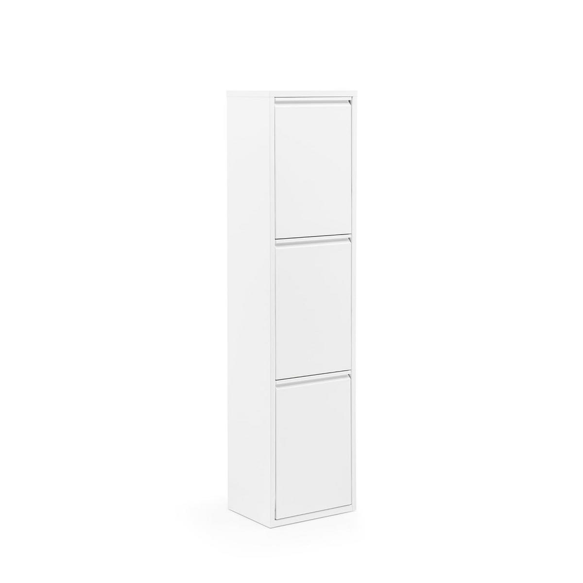 MÜLLEIMER 3 Fach Weiß Mülltrennsystem aus Metall - Weiß, Metall (33/136/25cm) - Gowoll