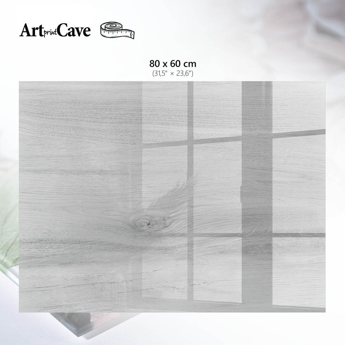 GLASPLATTE 80x60 cm – Holzstruktur - Beige, Glas (0.4/80/60cm) - ArtPrintCave