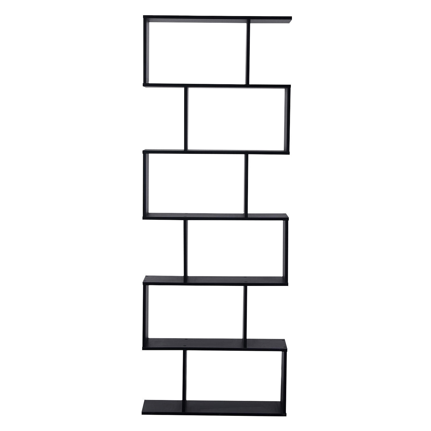 BÜCHERREGAL Virginia Schwarz - Schwarz, Holzwerkstoff (23.5/190.5/70cm) - Happy Garden