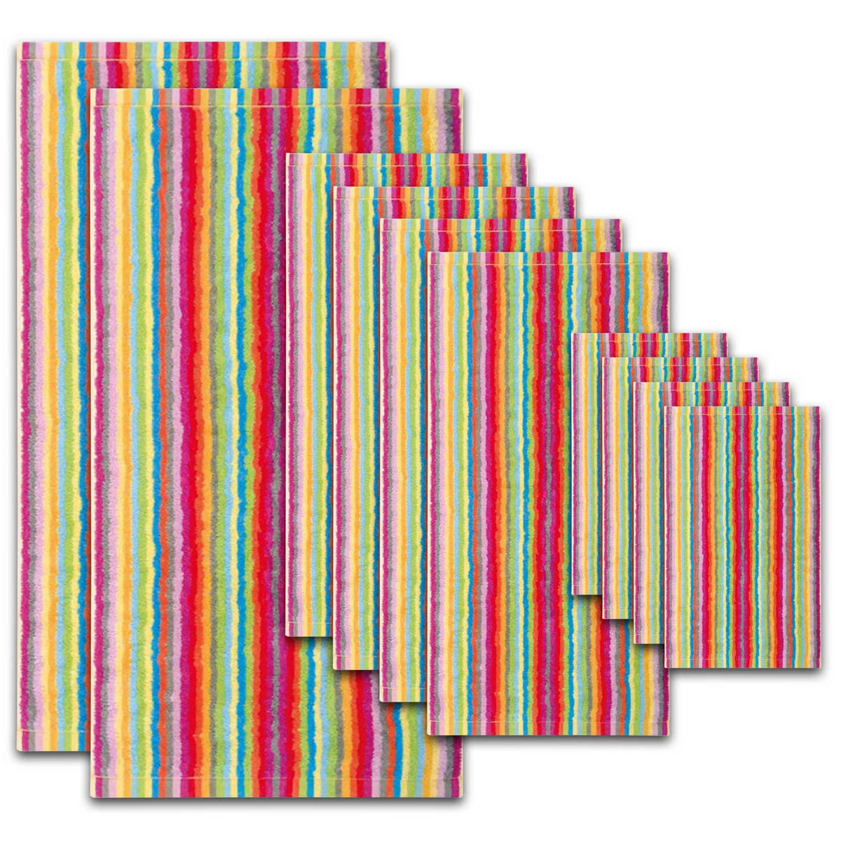 HANDTUCH Unisex Life Style Rot Baumwolle 10er Pack - Multicolor, Textil (60/120cm) - Cawoe