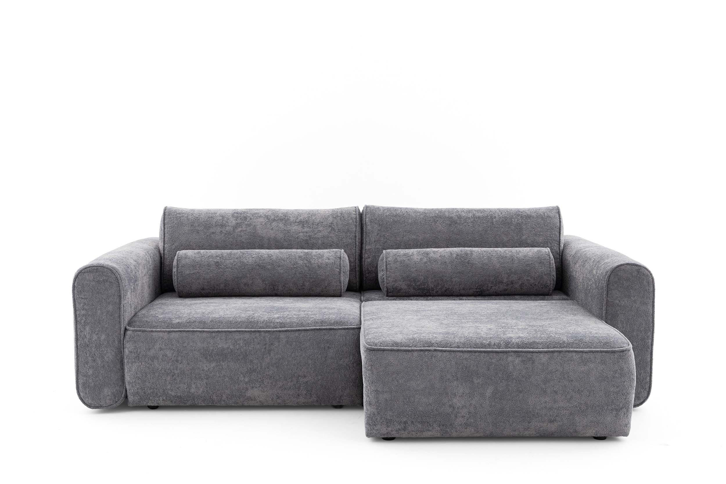 ECKSOFA Motion mit Schlaffunktion Funktional 3-sitzer Sofa - Dunkelgrau, Textil (250/120cm) - Muffo