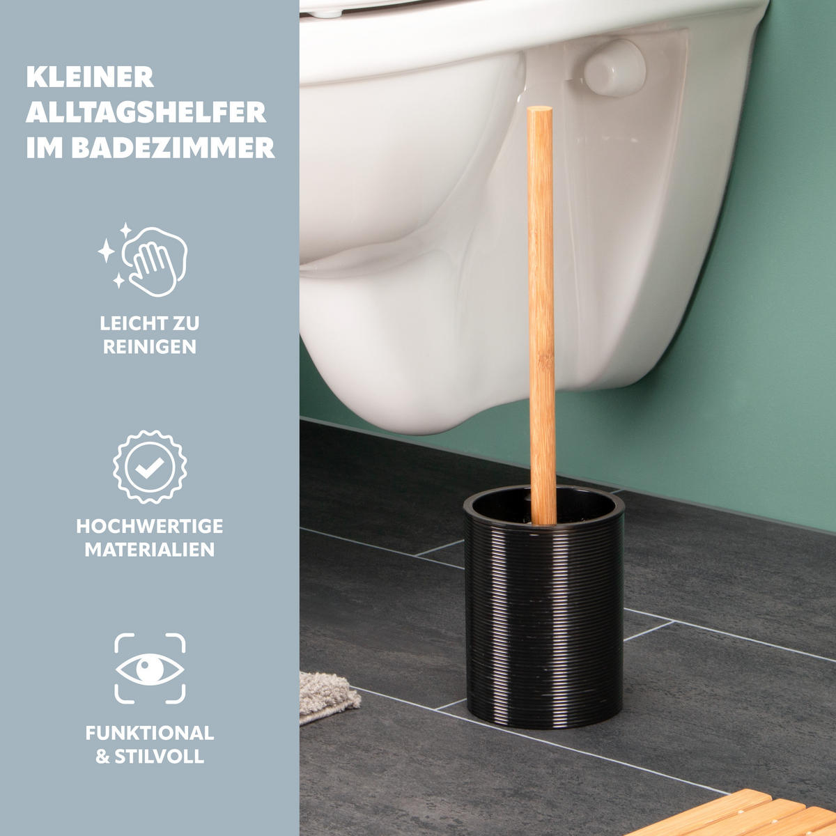 WC-BÜRSTE SEGNO, schwarz - Schwarz, Kunststoff (10.4/39/10.4cm) - bremermann