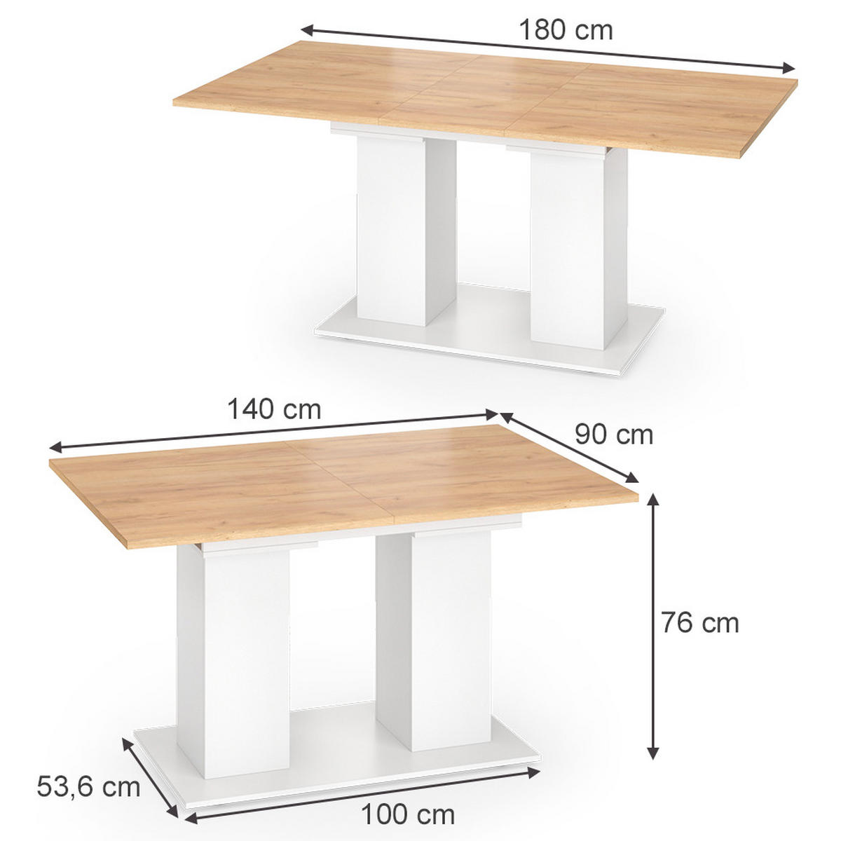Weiß, Holzwerkstoff (90/180/76cm) - Vicco
