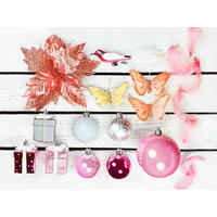 LAALU CHRISTBAUMKUGEL-SET 135 Stück in Luxusbox PRINZESSIN ANNA für Weihnachtsbäume 240-270 cm - Silberfarben/Weiß, Kunststoff/Textil (55/50/75cm) - LAALU