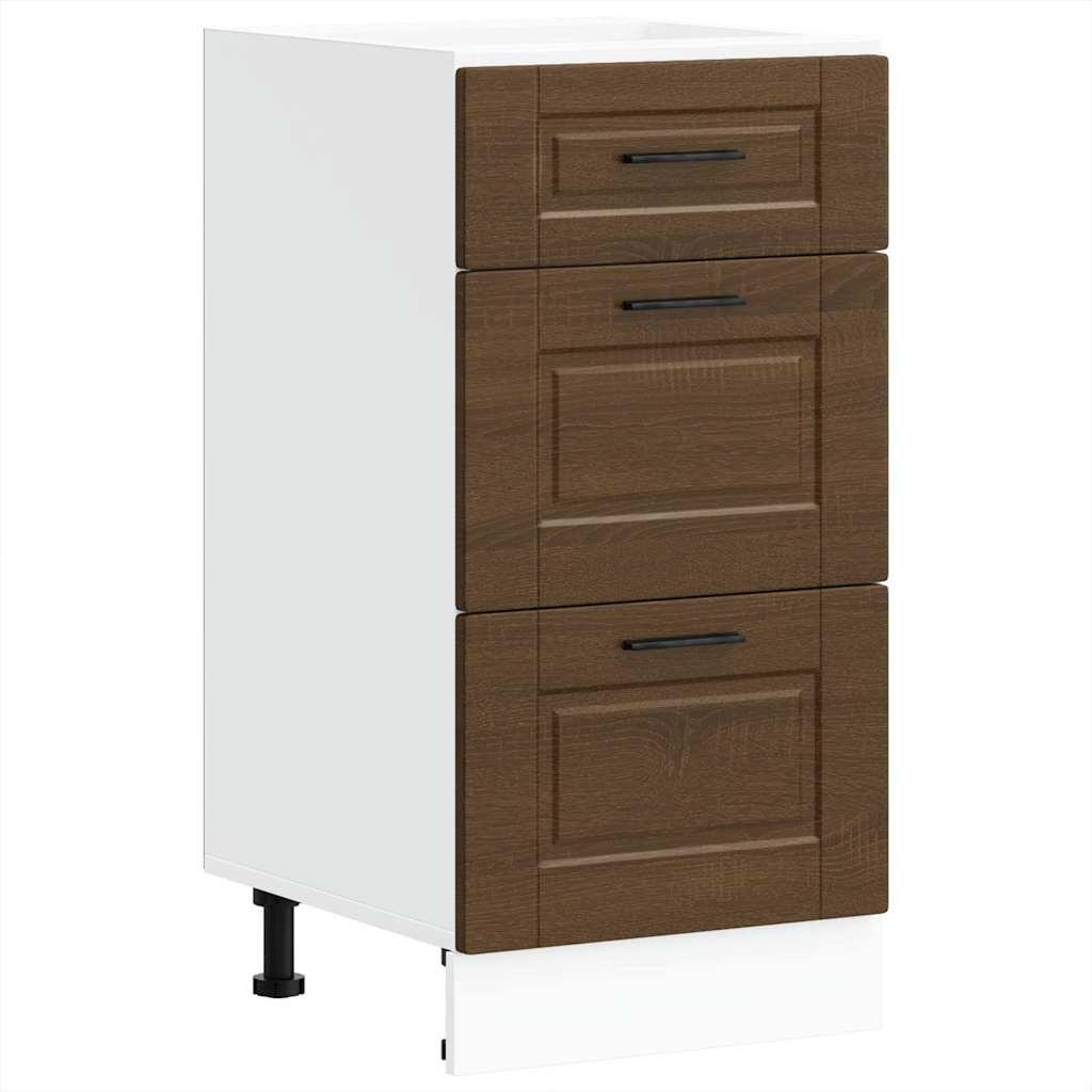 KÜCHENUNTERSCHRANK Samu Braun Eichen-Optik 40x46x81,5 cm - Eichefarben, Holz (40/81.5/46cm) - DELUKE
