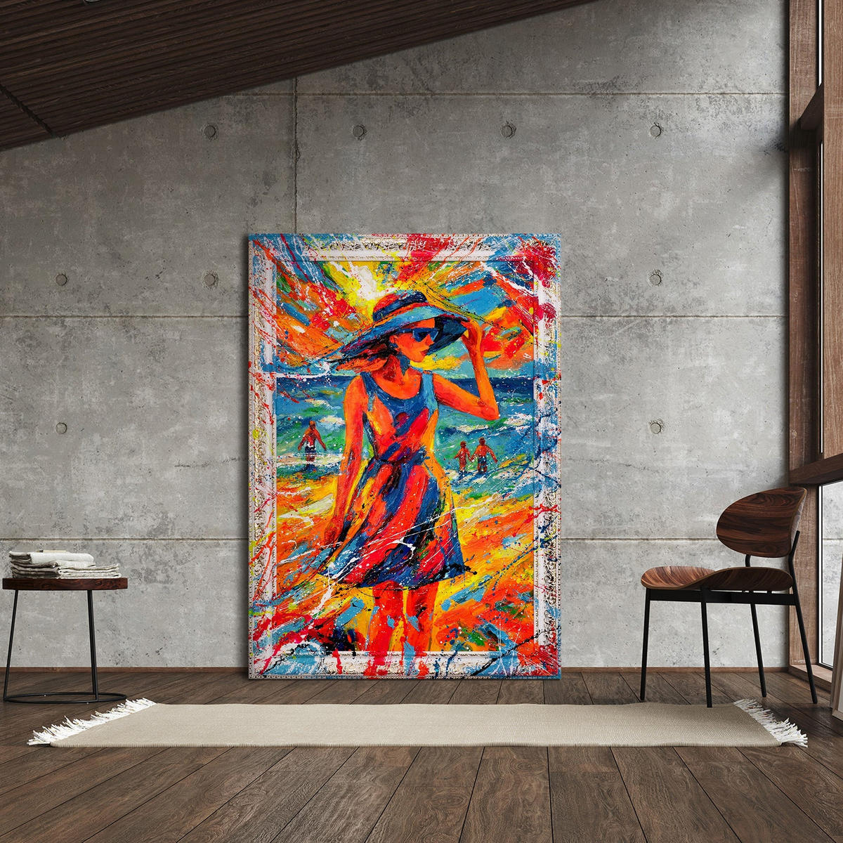 GEMÄLDE Sommerliche Anmut Schattenfugenrahmen Weiß 120x80 cm - Weiß, Holz (120/80cm) - YS-art gallery