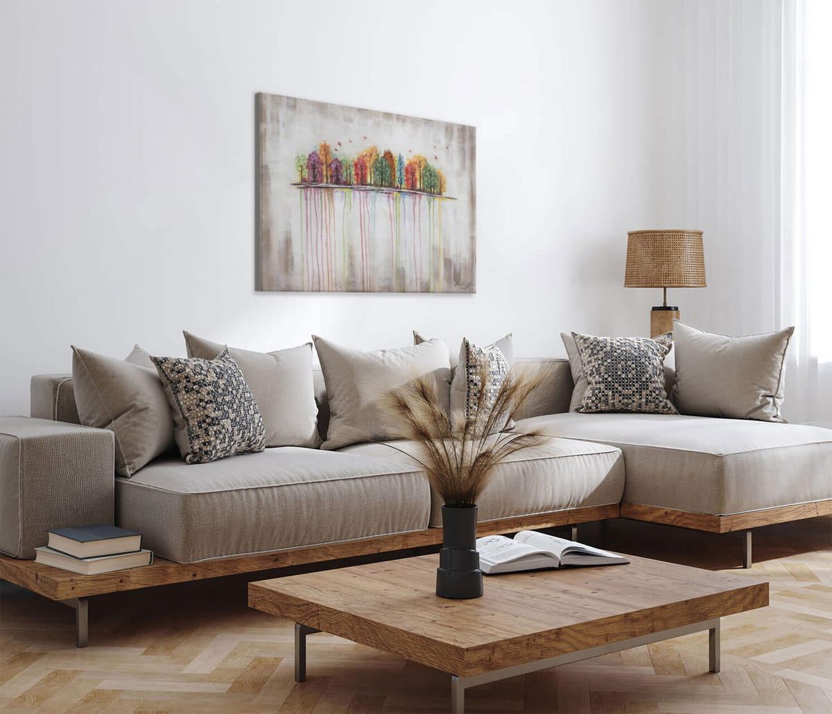 ÖLGEMÄLDE 100/75 cm - Beige/Multicolor, Holz/Textil (2.94/75cm) - KUNSTLOFT