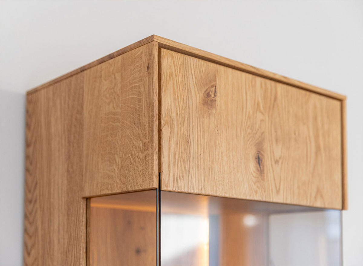 VITRINE Collodi Wildeiche Natur 43 / 37 / 205cm - Wildeiche/Eichefarben, Holz (43/205/37cm) - Feldmann-Wohnen