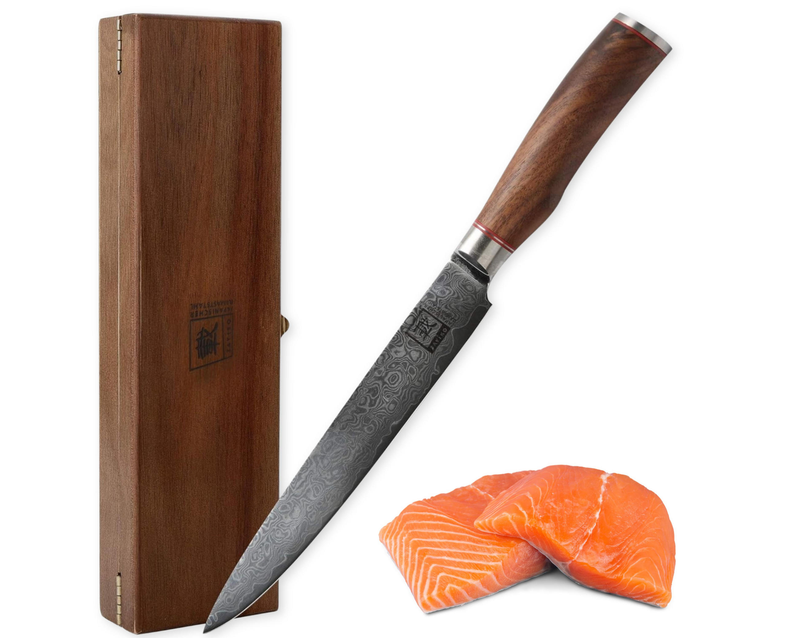 FLEISCHMESSER 20 cm - Nussbaumfarben, Holz/Metall (34cm) - Zayiko