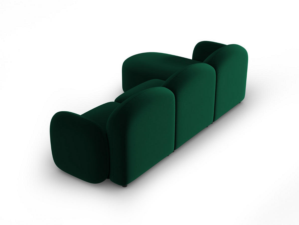 ECKSOFA rechts Blair aus Samt flaschengrün 4 Sitzplätze - Grün, Textil (155/272cm) - Micadoni