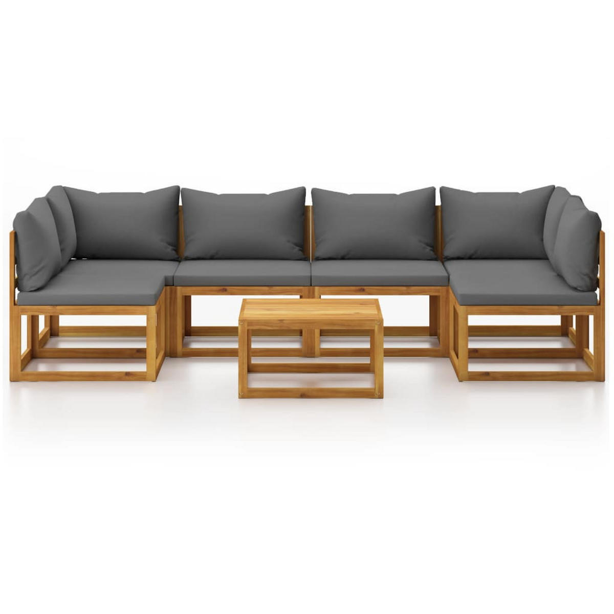 GARTENSET Reichard 7-teilig - Grau, Holzwerkstoff - Nettlife