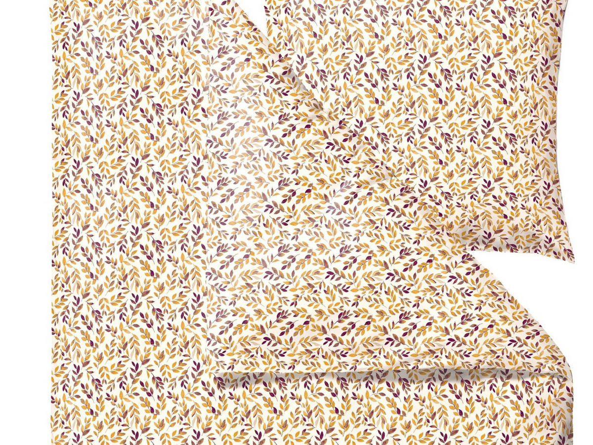 BETTWÄSCHE Painterly Leaf gold 135/200 cm Bio-Baumwolle - Goldfarben, Textil (135/200cm) - Södahl