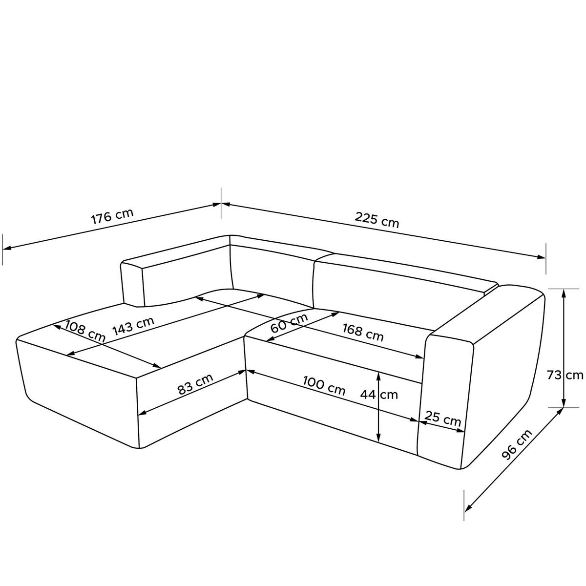 ECKSOFA LINKS BUFFO, kühles Braun - Braun, Holz/Holzwerkstoff (225/176cm) - KONSIMO®