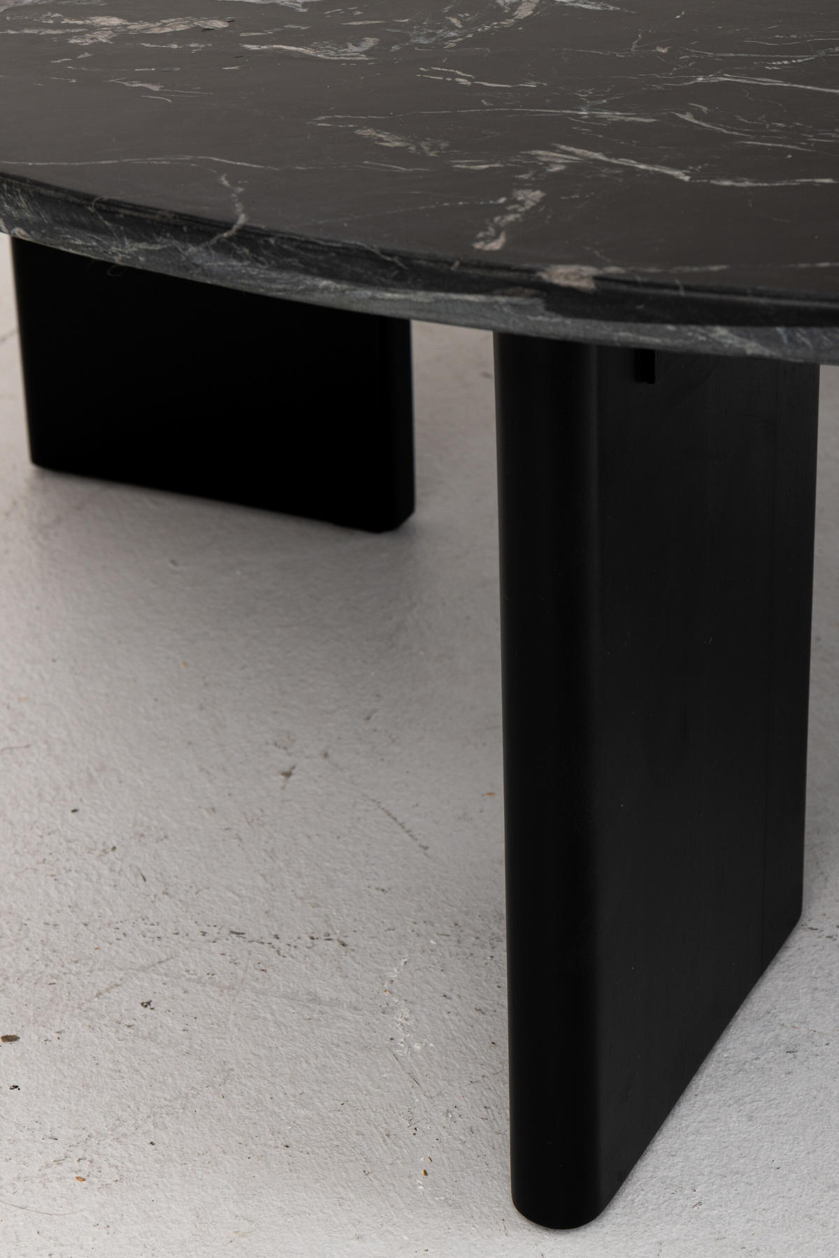 COUCHTISCH MATHILDE MARMOR Schwarz - Schwarz, Stein (90/90/30cm) - J-Line