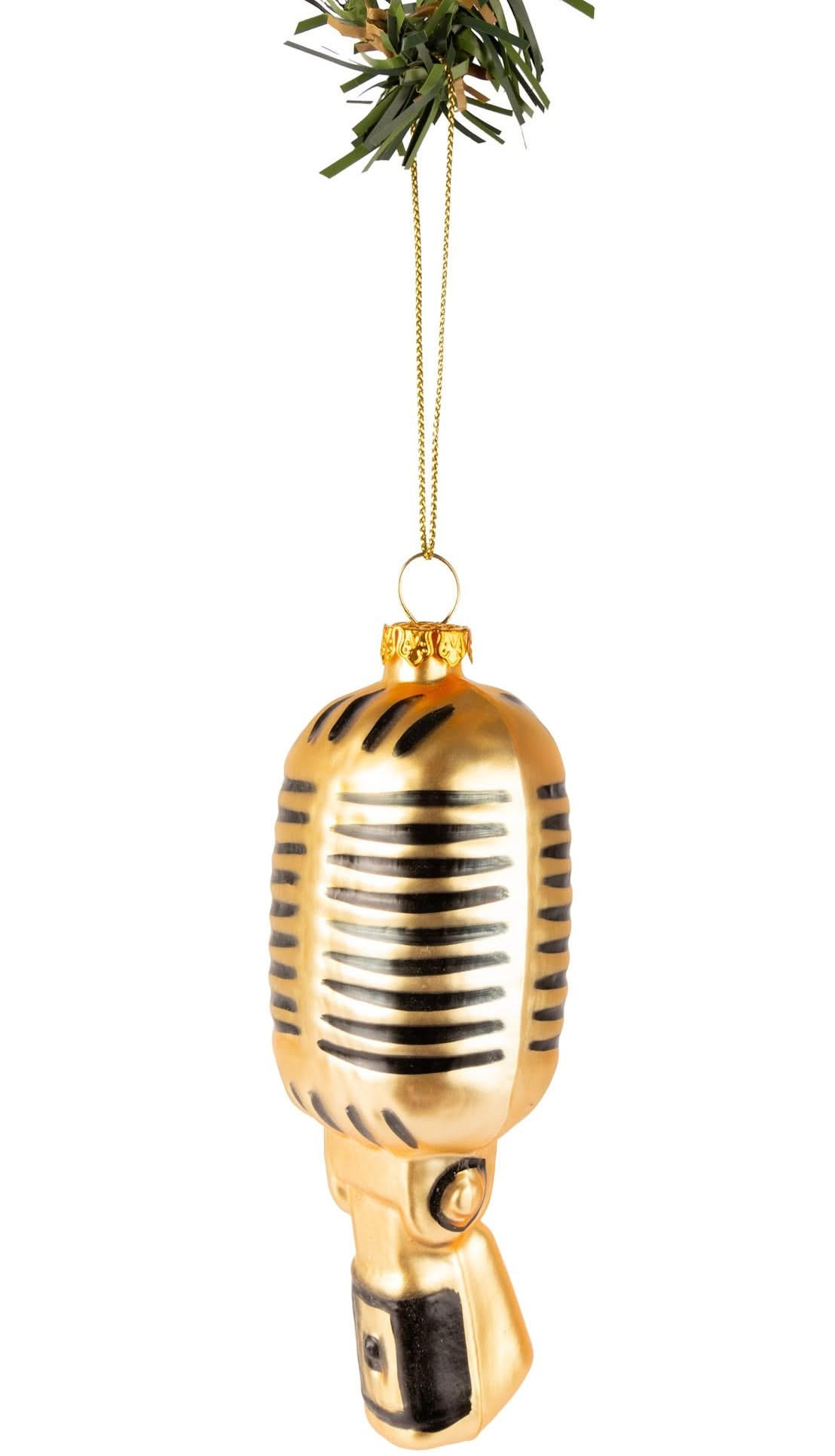 WEIHNACHTSKUGEL Mikrofon 14 cm - Goldfarben, Glas (4/14/1cm)
