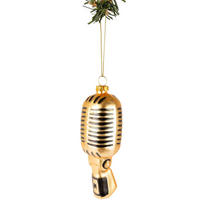 WEIHNACHTSKUGEL Mikrofon 14 cm - Goldfarben, Glas (4/14/1cm)