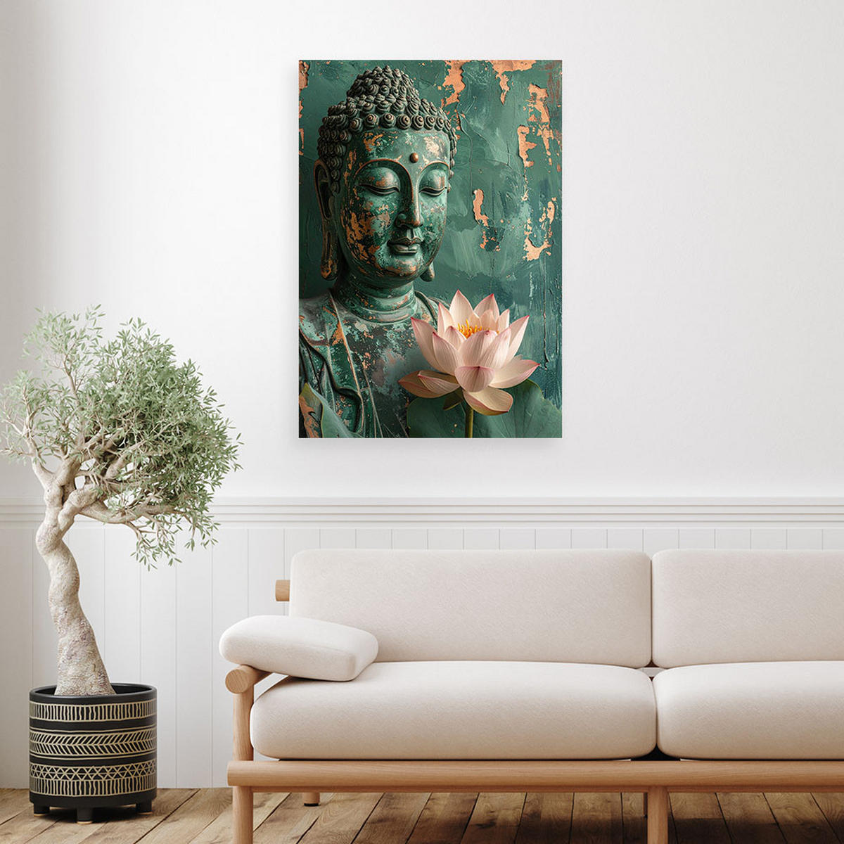 LEINWANDBILD Zen und Orientalisch 30x45cm - Grün, Textil (30/45cm) - Feeby