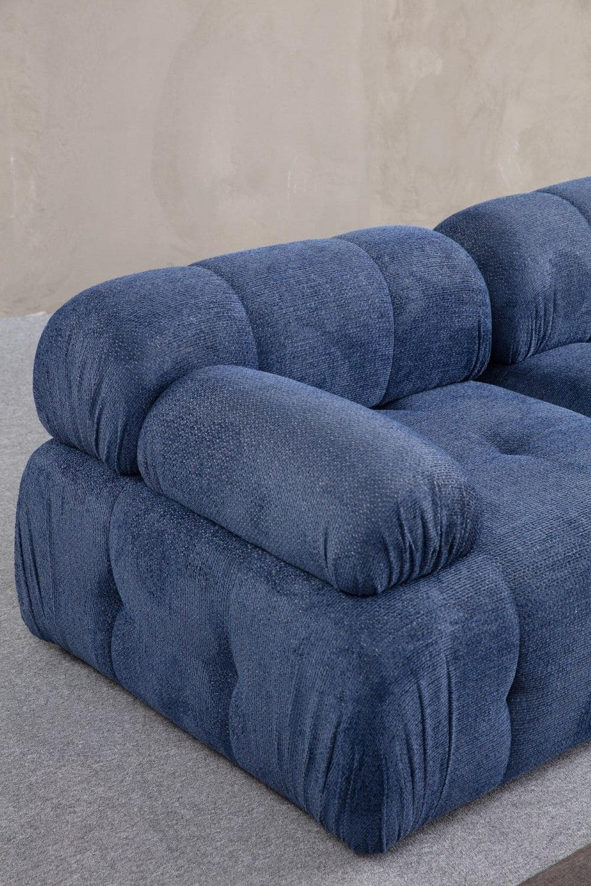 ECKSOFA inklusive Hocker - Blau/Schwarz, Holz/Kunststoff (290/160cm) - myHomelando
