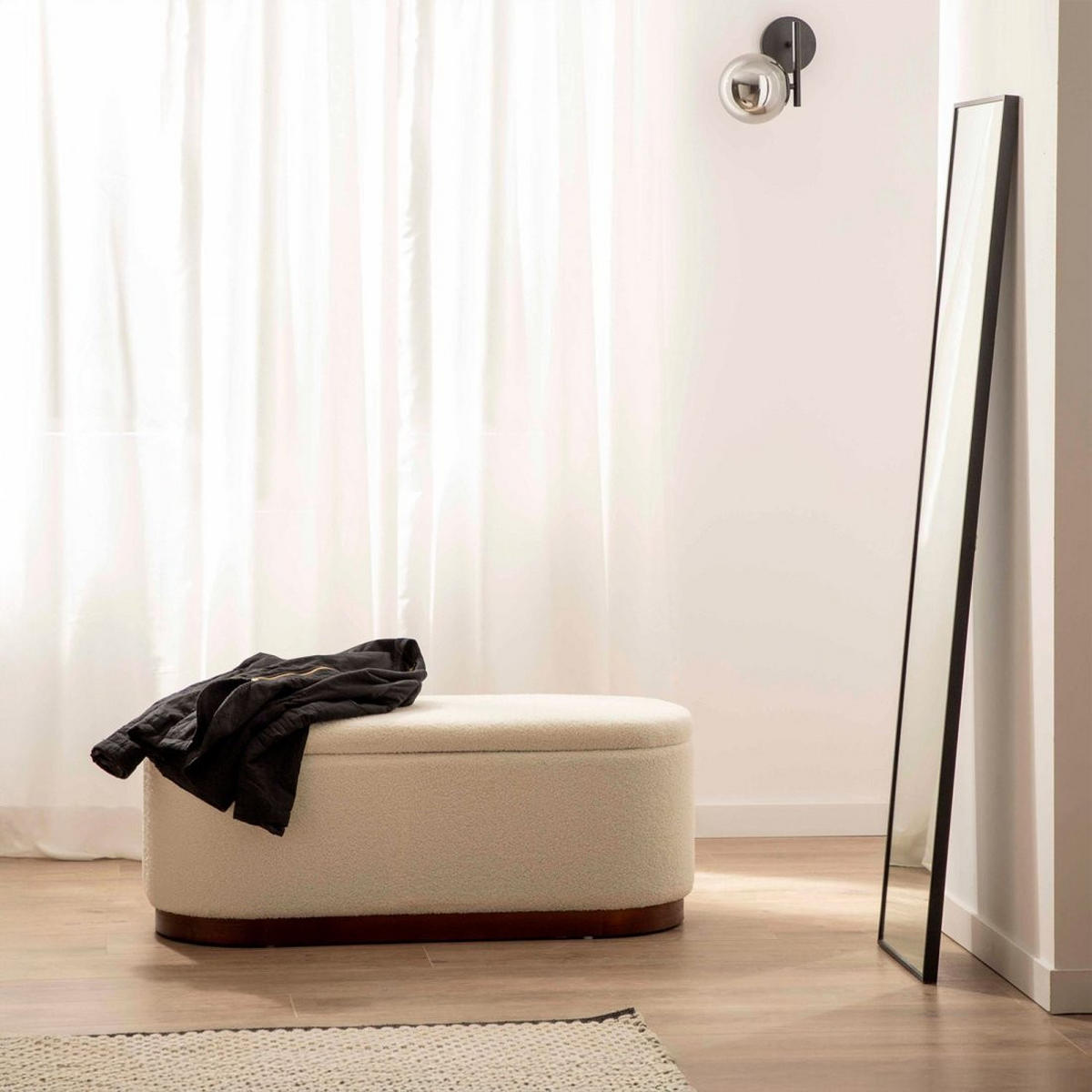 KOMMODE Isola Weiß 100 cm x 40 cm - Weiß, Textil (100/40/40cm) - Klast Home