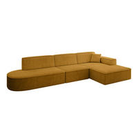ECKSOFA Ottomane Rechts IREA-L2-v4 - 318x165x72,5 cm Senfgelb - Currygelb/Gelb, Holzwerkstoff/Textil (318/165cm) - ALTDECOR