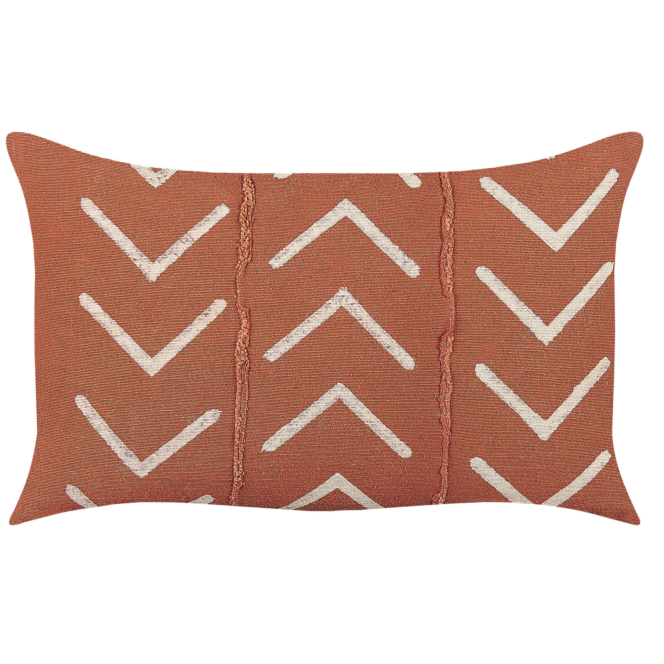 DEKOKISSEN 2er-Set Orange 35/55 cm Albium - Orange, Naturmaterialien/Textil (35/55cm) - Beliani