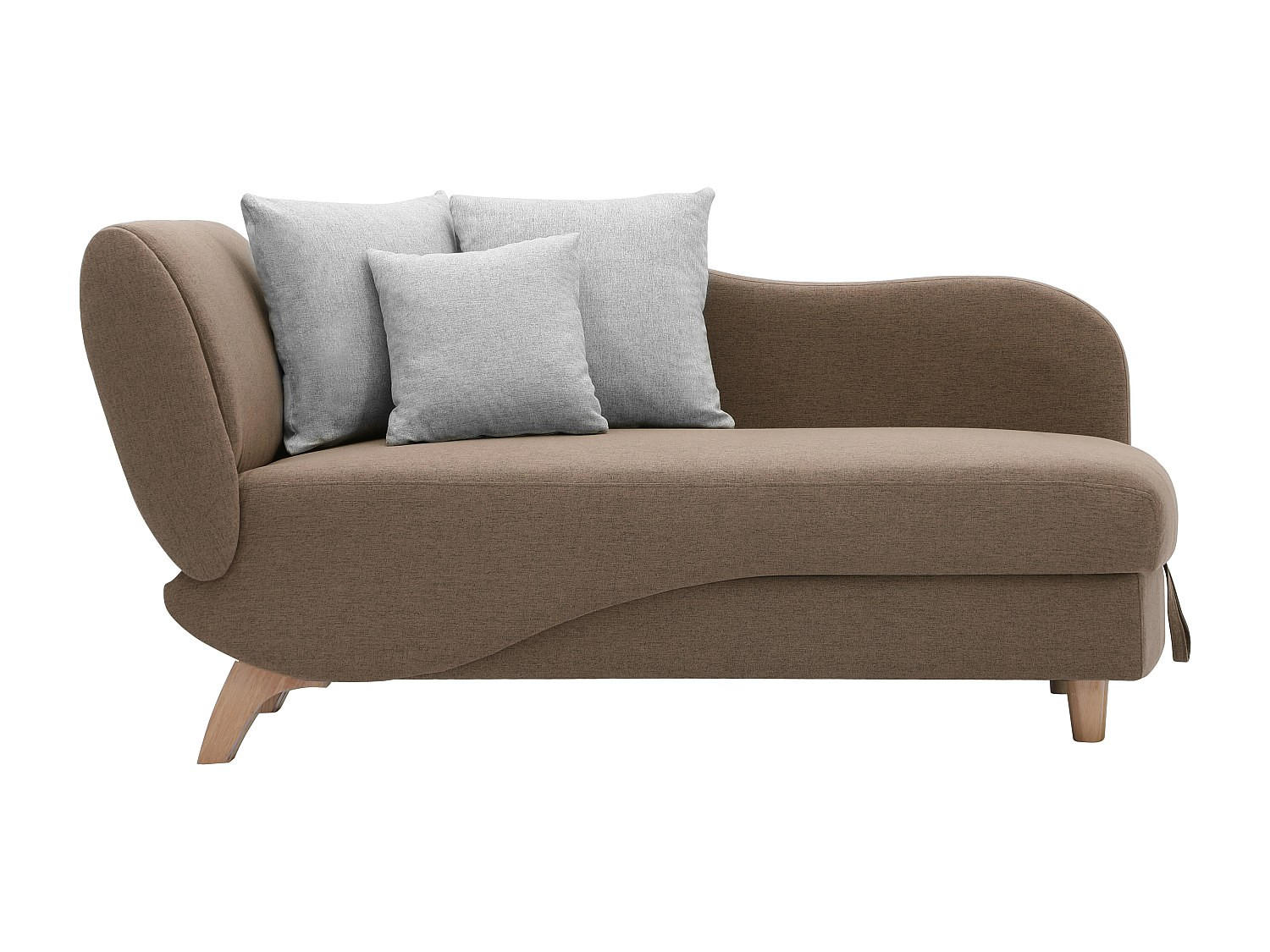RECAMIERE mit Schlaffunktion - 1 Person - Stoff - Braun - - Braun, Textil (160/81/80cm) - Vente-Unique
